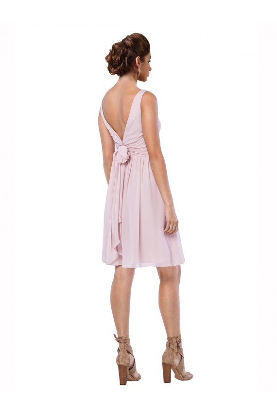 Short Knee Length Criss Cross Draped Chiffon Cocktail Dress UK
