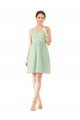 v-Neckline Short Knee Length Chiffon Cocktail Dress UK