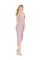 High Low One Shoulder Ruffles V-Neck Chiffon Wrap Cocktail Dress UK