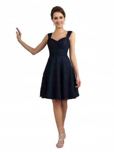 Lace Cocktail Dress with Sweetheart Neckline and Button Back Detail UK
