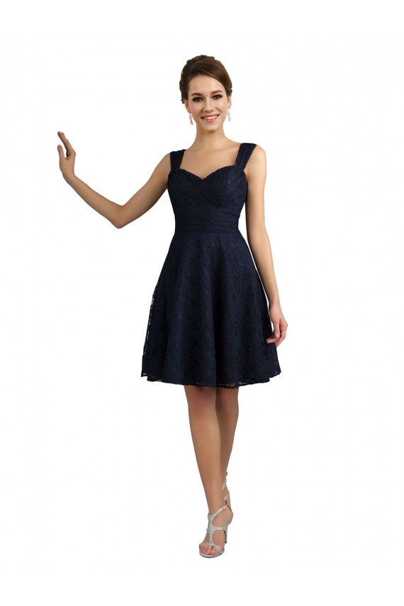 Lace Cocktail Dress with Sweetheart Neckline and Button Back Detail UK