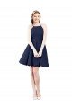 Halter Neck Short Knee Length Satin Cocktail Dress UK