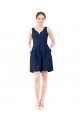 V-Neck A-Line Satin Cocktail Dress with Pockets UK