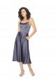 Midi Length Silky Satin Cocktail Dress with Open Tied Back UK