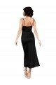 Cowl Neck Tea-Length Short Silky Satin Cocktail Dress with Skirt Slit UK