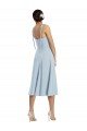 Midi Length Bustier Crepe Cocktail Dress with Back Bow Straps UK