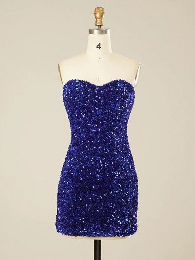 Short Sweetheart Velvet Sequin Cocktail Dress UK