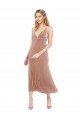 Midi Length Short V-Neck Velvet Cocktail Dress with Notched Neckline UK
