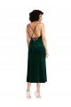 Midi Length Cowl Neck Velvet Short Slip Cocktail Dress UK