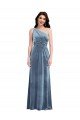 One Shoulder Draped Velvet Cocktail Dress UK